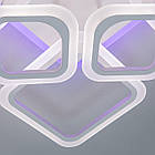 Світлодіодна люстра 115 Вт з підсвічуванням основи та пультом д/к колір каркасу білий D-HA9171/4+4WH LED 3color, фото 2