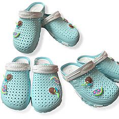 Крокси жіночі/підліткові з декоративними елементами, розмір 36-40, Опт від 1 упаковки- 6 пар