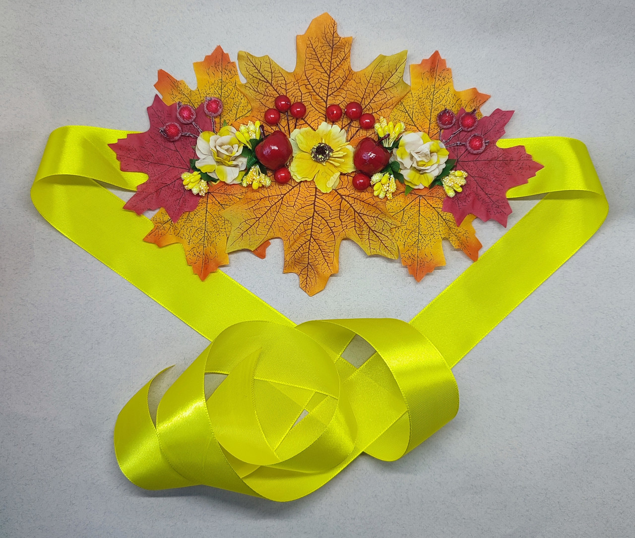 Осінній пояс з листям Осінні декори для одягу Осінь Свято осені Костюм осені Осінній поясок Осенний пояс, фото 1