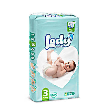 Підгузки дитячі дихаючі LODY AIR MEGA MIDI р.3 (4-9 кг) 100 шт/уп.