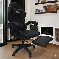 Крісло комп'ютерне геймерське з підставкою для ніг Bonro B-945 чорне екошкіра для офісу будинку школяра підлітка, фото 3