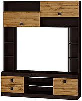 Стінка Соната, Венге темний, Дуб крафт золотий