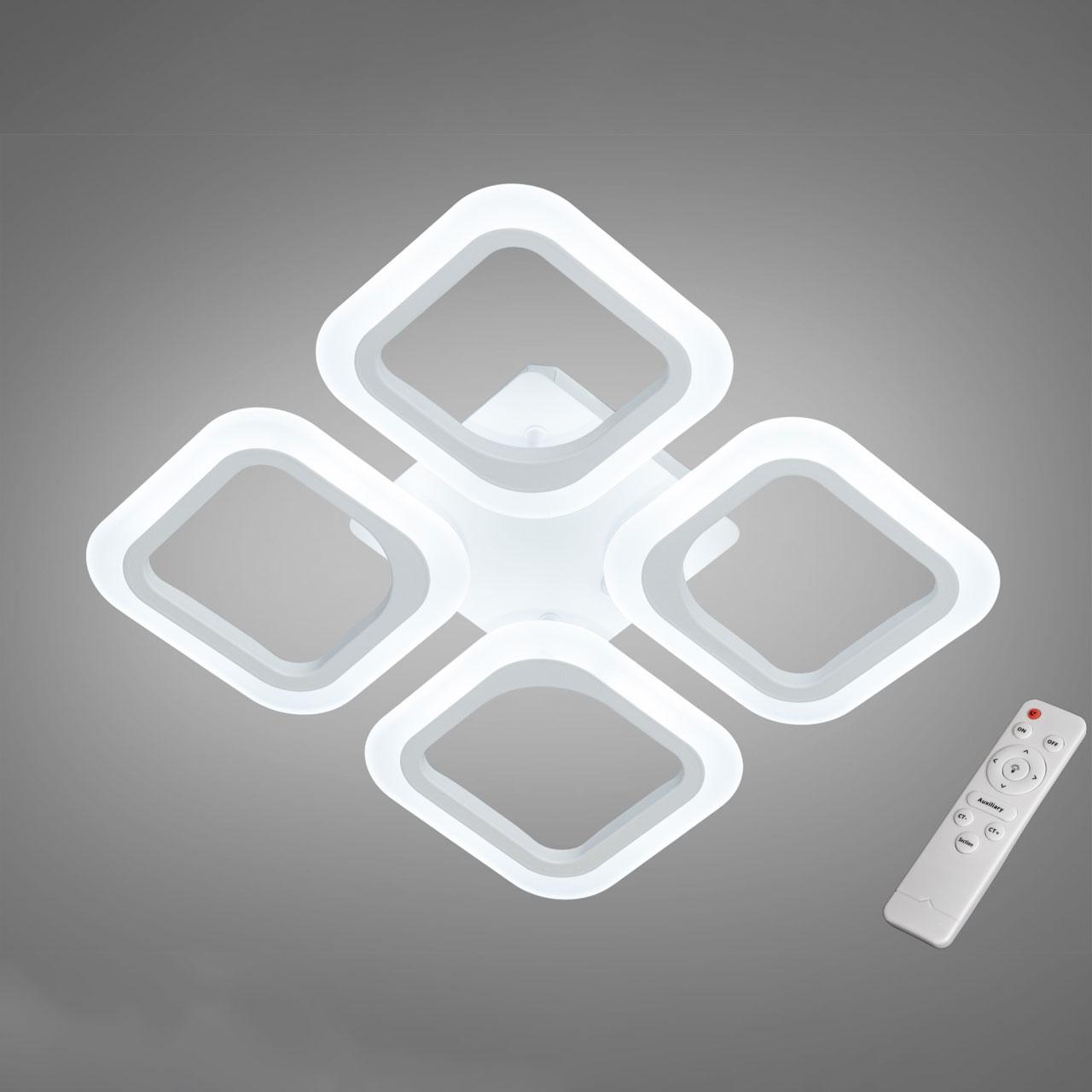 Світлодіодна люстра 55 Вт з пультом д/к та димером колір каркасу білий D-AS9171/4WH, фото 1