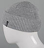 В'язана шапка з закотом на флісі Nord (251252), Світло-сірий меланж, фото 3