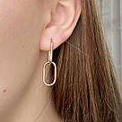 Сережки-трансформери срібні з позолотою без каменів "Поезія" (срібло 925, позолота 585), фото 4