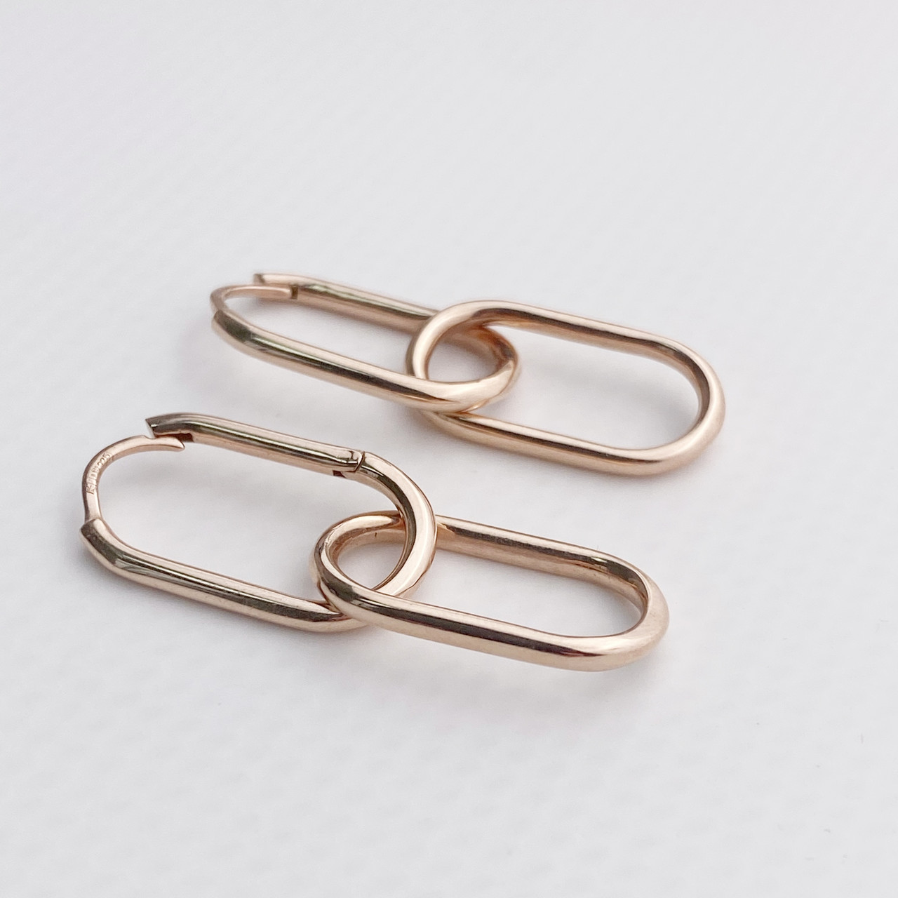 Сережки-трансформери срібні з позолотою без каменів "Поезія" (срібло 925, позолота 585), фото 1