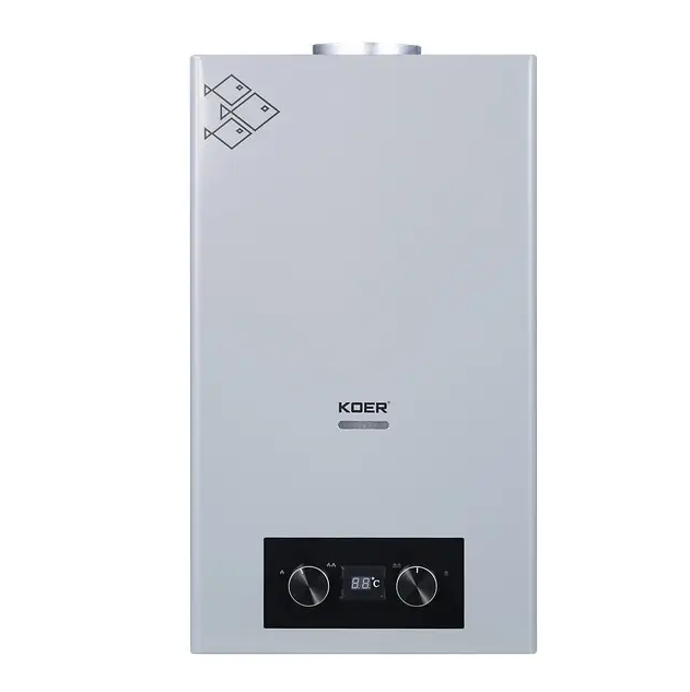 Газова колонка Koer KWH.G0110 димохід, 20kW, 10 л/хв Сіра - KR5555, фото 1