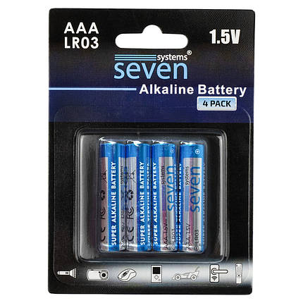 Батарейки SEVEN LR03 AАA 1.5V 4 шт, фото 1