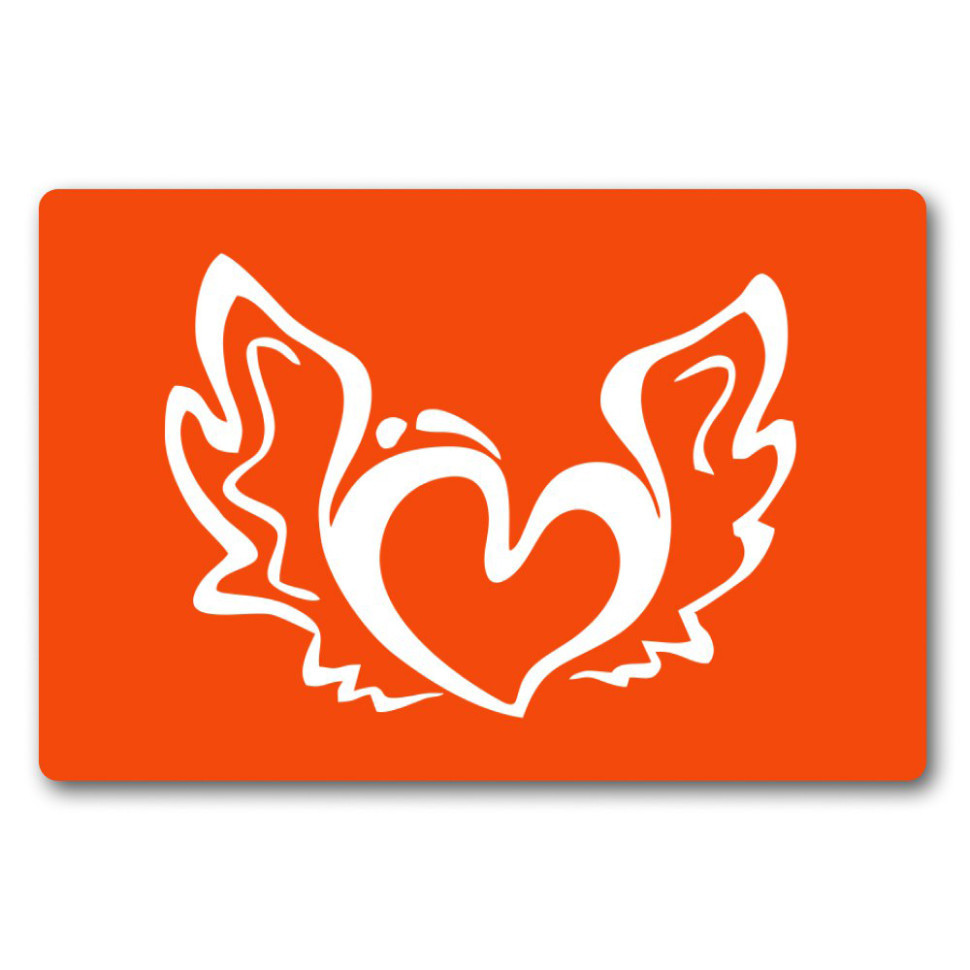 Трафарет для біо-тату Сердечко з крилами c114-15*20см, розмір 15х20 см, фото 1