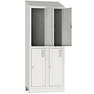 Шафа для одягу металева на подіумі ШОМ-400/2/4 з дахом, фото 2