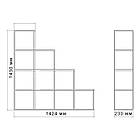 Стелаж драбинка на 10 осередків з Ламінованого ДСП Полиці гіркою для книг та квітів у будинок чи офіс, фото 8