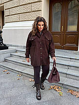 Стильна тепла сорочка з капюшоном на ґудзиках з баранчику на флісі ( верхній одяг ) Розміри: 50-52, 54-56, 58-60, фото 3