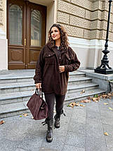 Стильна тепла сорочка з капюшоном на ґудзиках з баранчику на флісі ( верхній одяг ) Розміри: 50-52, 54-56, 58-60, фото 4