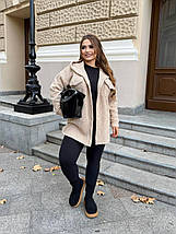 Стильна тепла сорочка з капюшоном на ґудзиках з баранчику на флісі ( верхній одяг ) Розміри: 50-52, 54-56, 58-60, фото 3