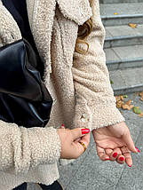 Стильна тепла сорочка з капюшоном на ґудзиках з баранчику на флісі ( верхній одяг ) Розміри: 50-52, 54-56, 58-60, фото 4