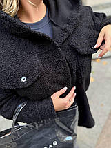 Стильна тепла сорочка з капюшоном на ґудзиках з баранчику на флісі ( верхній одяг ) Розміри: 50-52, 54-56, 58-60, фото 3