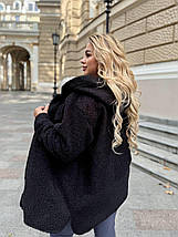 Стильна тепла сорочка з капюшоном на ґудзиках з баранчику на флісі ( верхній одяг ) Розміри: 50-52, 54-56, 58-60, фото 4