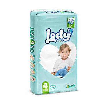 Підгузки дитячі дихаючі LODY AIR MEGA MAXI р.4 (7-18 кг) 100 шт/уп.