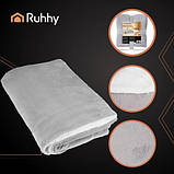 Плед двосторонній RUHHY 150x200 см світло-сірий – тепла ковдра, покривало, фото 2