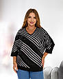 Блузка - туніка Турції в смужку із стразами 7254 (52-62), фото 4