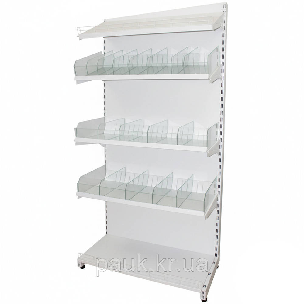Стелаж кондитерський Рістел 1900*950 мм ТИП 7, приставний стелаж торговий, стелаж для спецій, стелаж для круп, стелаж для приправ, фото 1