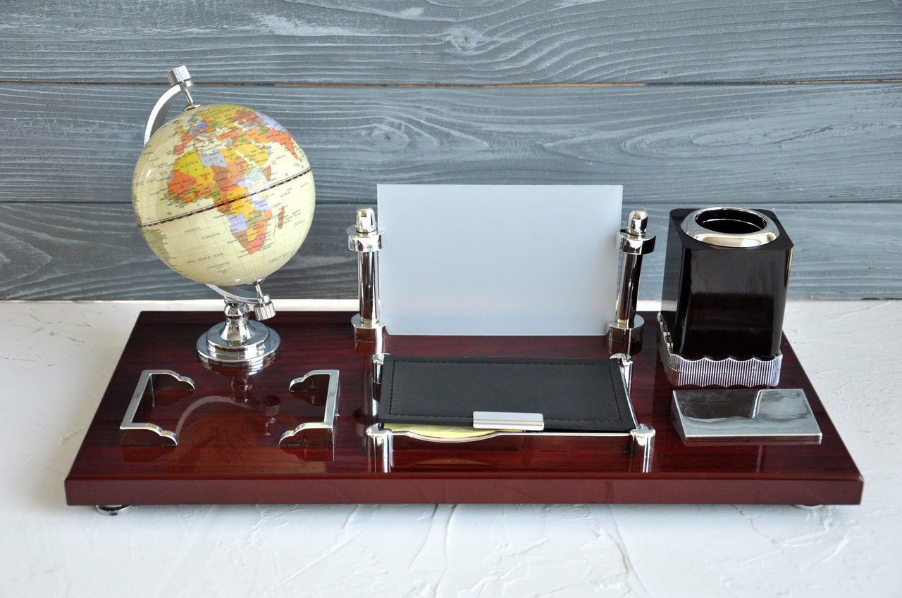 Офісний настільний набір з глобусом,  42 х 20 см, фото 1