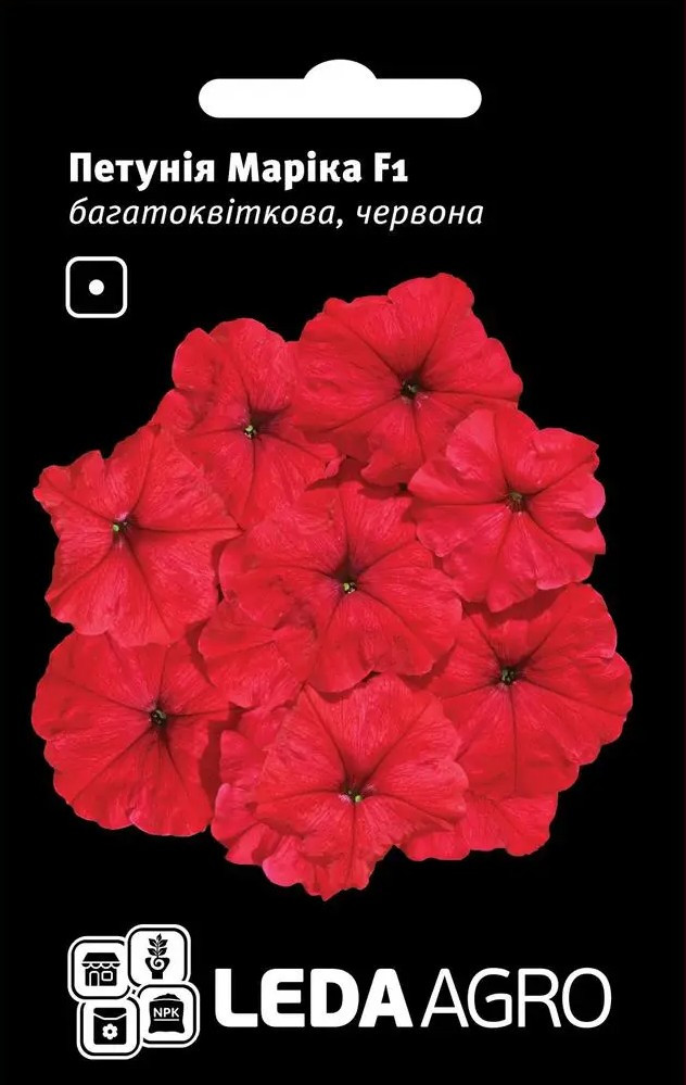 Петунія Маріка F1, червона багатоквіткова 10 шт (Leda Agro), фото 1