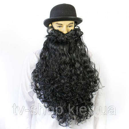 Борода довга чорна з вусами, фото 1