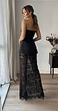 Жіночий вечірній костюм з мереживною спідницею шортами максі, фото 2