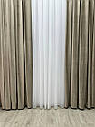 Оксамитові(велюрові) однотонні штори турецької якості. Колір: сіро-бежевий, фото 7