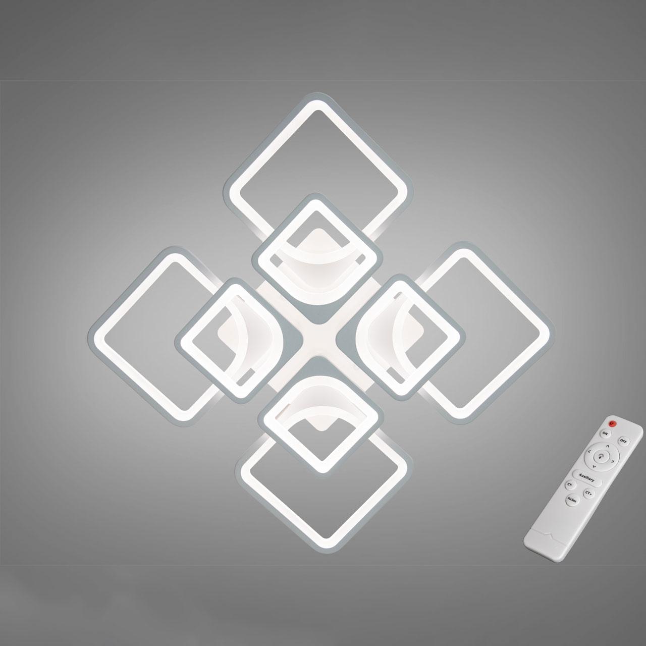 Світлодіодна люстра 135 Вт з пультом д/к та димером колір каркасу білий D-9171/4+4WH, фото 1