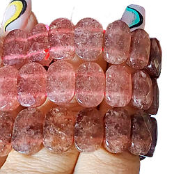 Полуничний кварц браслет, 0307ТК