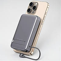 Портативна батарея 10000mAh Proove OverPower 35W Qi2 Type-C для телефону з швидкою зарядкою gray