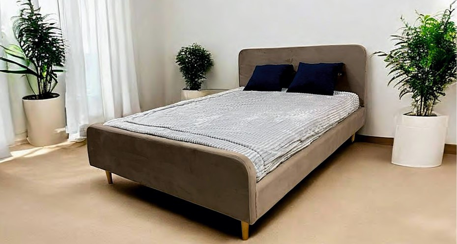 Двоспальне м'яке ліжко Аморе ламелі, спальне місце 1.6х2.0, фото 1