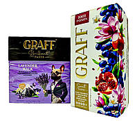 Чай Graff Lavender Walk чорний лавандою в пірамідках та Graff 1001 Passion зі стевією в пакетиках