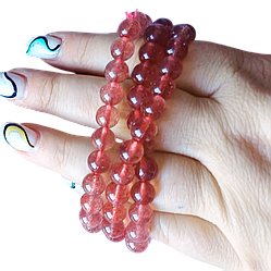 Полуничний кварц браслет, 0308ТК