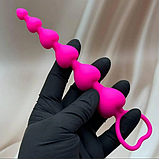 Набір секс іграшок, фалоімітатор + пробка з хвостиком + анальний ланцюжок + Лубрикант, бокс для насолоди, інтимні іграшки, фото 7