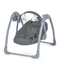 Дитячі гойдалки-шезлонг Mastela 6599, таймер , 5 швидкостей, дуга з підвіск., рем.бесп., 2 полож.люльки, музика, сірий