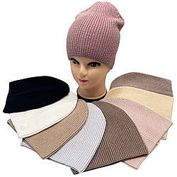 Жіноча одинарна шапка без відвороту "Віскоза" Розмір: 54- 59 (DNJ-17246)