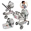 Коляска для ляльок 3в1 — прогулянкова, колиска, люлька, фото 3