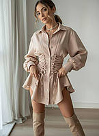 Жіноча сукня сорочка зі шнурівкою на талії