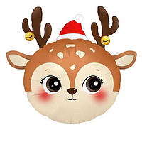 Фольгована кулька фігура "Оленя в шапочці" кольорова 61х58 см. в уп. (1шт.)