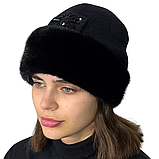 Жіноча зимова шапка з натуральним хутром норки "Кашемір", фото 4