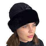 Жіноча зимова шапка з натуральним хутром норки "Кашемір", фото 3