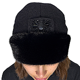 Жіноча зимова шапка з натуральним хутром норки "Кашемір", фото 5