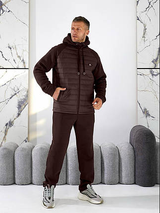 Чоловічий спортивний костюм на флісі шоколадний великого розміру Розміри: 48.50. 52. 54. 56. 58., фото 1
