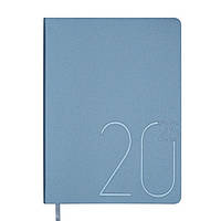 Щоденник датований 2026 Buromax Steel А5 лінія 336 сторінок, штучна шкіра, блакитний