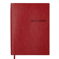 Щоденник датований 2026 Buromax Ideal А5 лінія 336 сторінок, штучна шкіра, червоний