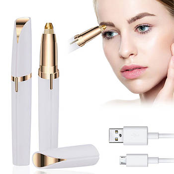 Жіночий епілятор для обличчя Flawless, від USB, Білий / Кишеньковий депілятор у стилі губної помади / Тример для обличчя