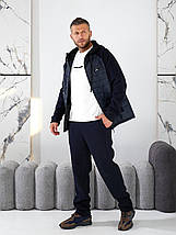 Чоловічий спортивний костюм на флісі синій великого розміру Розміри: 48.50. 52. 54. 56. 58., фото 4